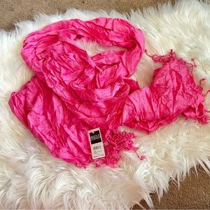 Bijoux Terner Pink Tassel Scarf Wrap